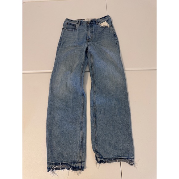 Abercrombie & Fitch Denim - Abercrombie & Fitch The 90s Relaxed Jean High Rise Light Wash Blue Denim 29 k3